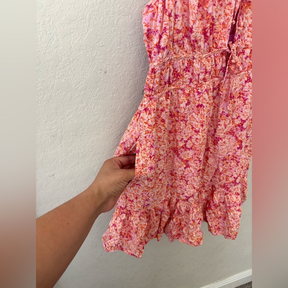 AE Silky Tie-Front Mini Dress size Medium - Picture 7 of 8
